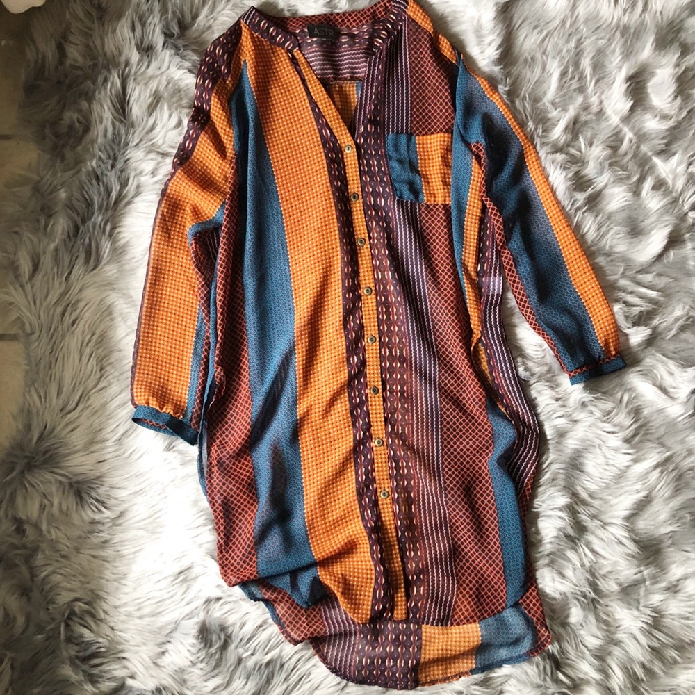 ASTR / Colorful Tunic With Slits